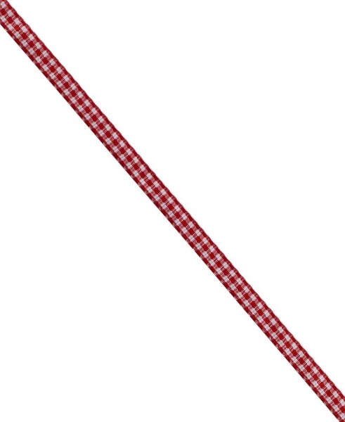 Geschenkband rot/weiss kariert 5mm, 100m